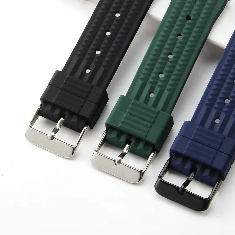 20mm 22mm High quality silicone watch strap Needle buckle bracelet Waterproof sweat proof watchband Watch accessories for SEIKO