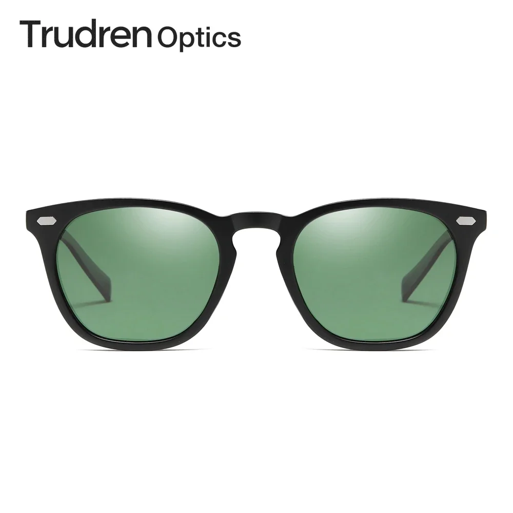 Trudren Unisex Tr90 Mode polarisierte Sonnenbrille für Männer Horn umrandete Hip Hop Sonnenbrille Schlüssel loch Metall nieten Aluminium arme 2529