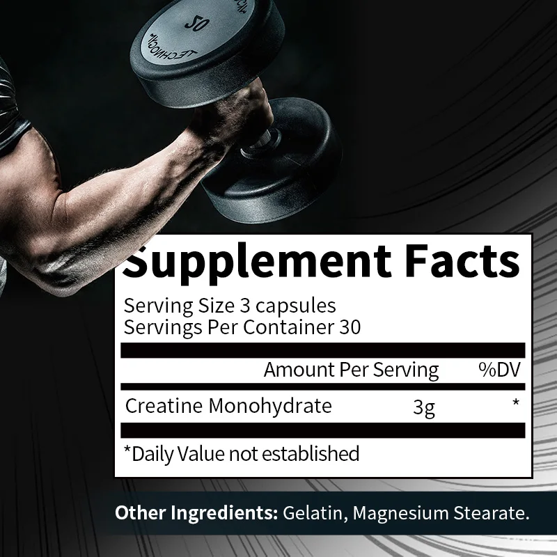 Original Creatine Monohydrate Supplement Whey Growth Capsule for Muscle Mass Man Muscle Mass Synthesis Building Proteins for Gym