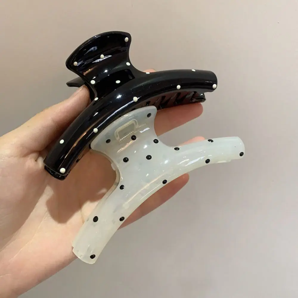 لطيف Bowknot القوس مشبك شعر الاكريليك لطيف دبوس الشعر البولكا نقطة مشبك شعر الكورية نمط كبير القرش كليب مشبك شعر كبير يوميا