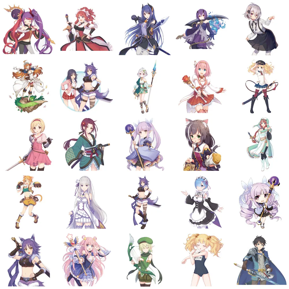 50PCS Creative Anime Cute Cartoon Decoration DIY Phone Case Water Cup Notebook Personalized Waterproof Stickers