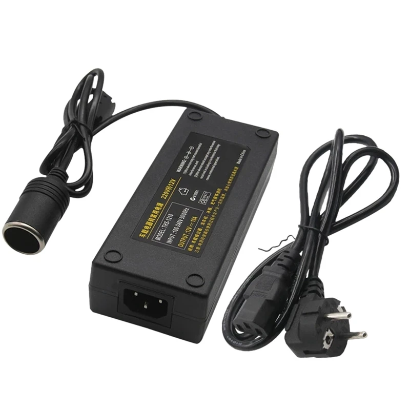 12V 15A 160W Car Power Converter 220V to 12V Car Power Adapter Converter Car Home Cigarette- Lighter Converter EU Plug