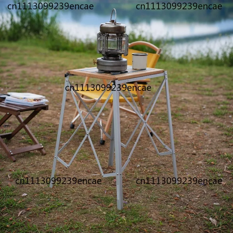 Camping folding rack metal outdoor picnic table portable storage rack aluminum alloy