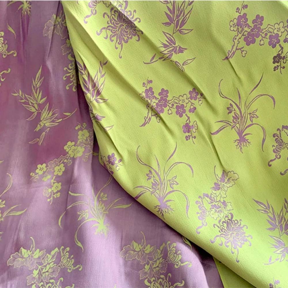 Double Floral Jacquard Soft Smooth Silk Jacquard Fabric for Girl Kids Wife Women Garment Dress High Quality Cloth Shirt Costume