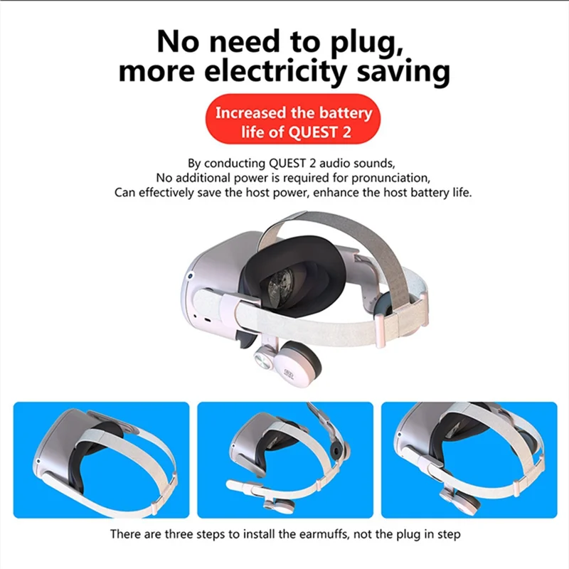 Per cuffie Oculus Quest2 Cuffie antirumore VR II Quest2 Cuffie canalate Accessori per copricapi portatili