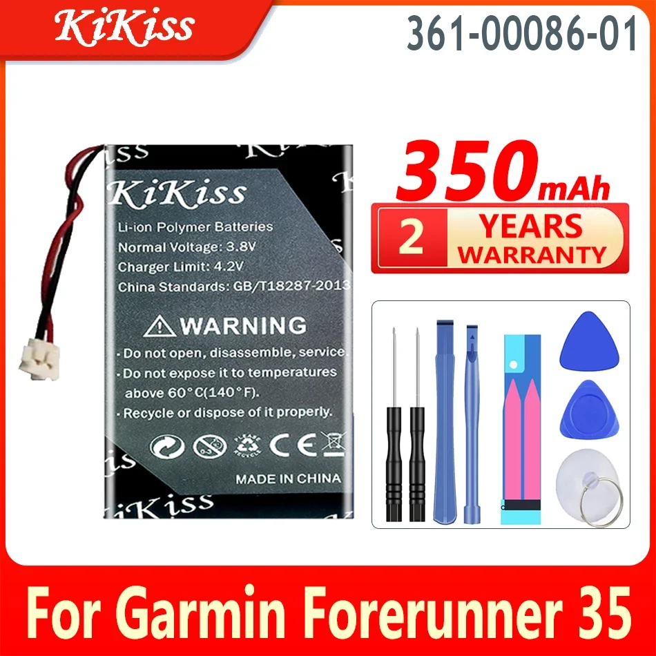 

KiKiss Powerful Battery for Garmin Forerunner 735 35 235 VIVOMOVE Accumulator 2-wire, 361-00086-01 3610008601, 350mAh