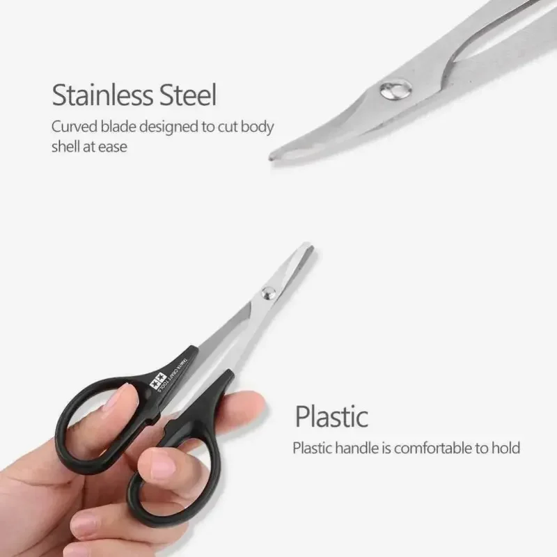 TAMIYA Metal Hard Stainless Steel RC Car Scissor Toll 74005 For RC Vehicle Boat Body Shell Bodyshell Curved Scissors RC Tool image 4
