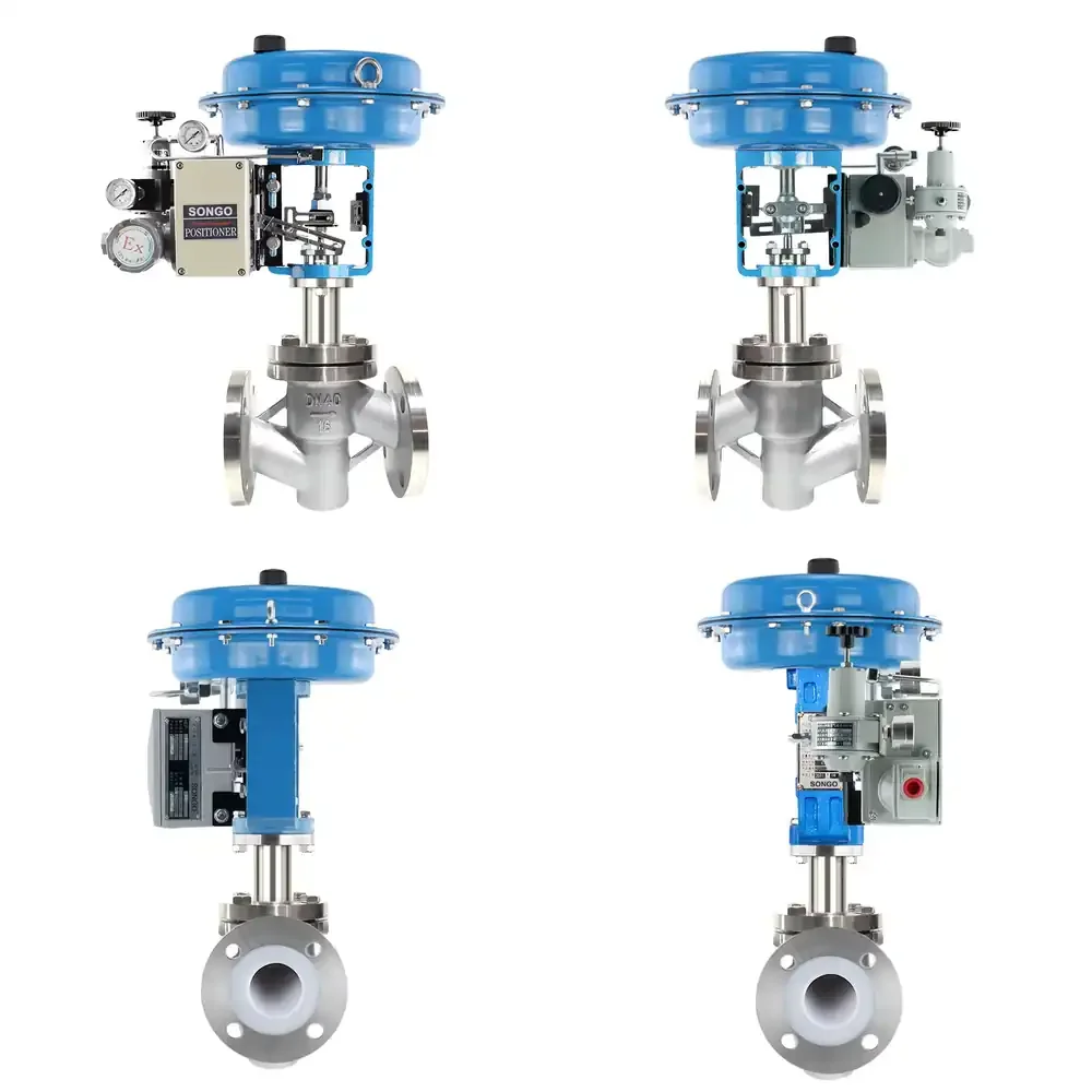 

Split Type PN25 Ss304 Pneumatic Single Seated Control Valve Pneumatic Diaphragm Ptfe Control Flange Globe Valve