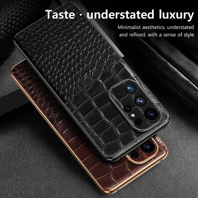 Etui na telefon z prawdziwej skóry bydlęcej do Samsung Galaxy S 24 S23 S24 Ultra S21 S22 Plus S21 FE 5G Note 20 Ultra Luxury Back Cover