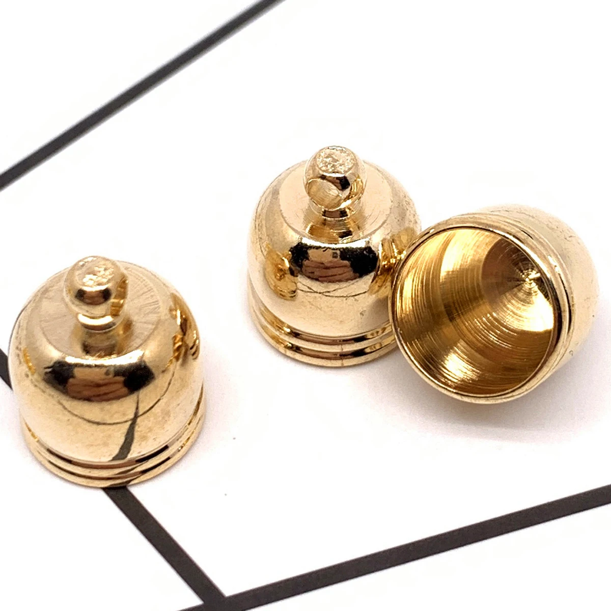 20-100 Stück 4-12mm Endkappen für Quasten, runde Crimp-Endkappen für Halsketten, Anhänger, Schmuckherstellung, Zubehör – Detail 7