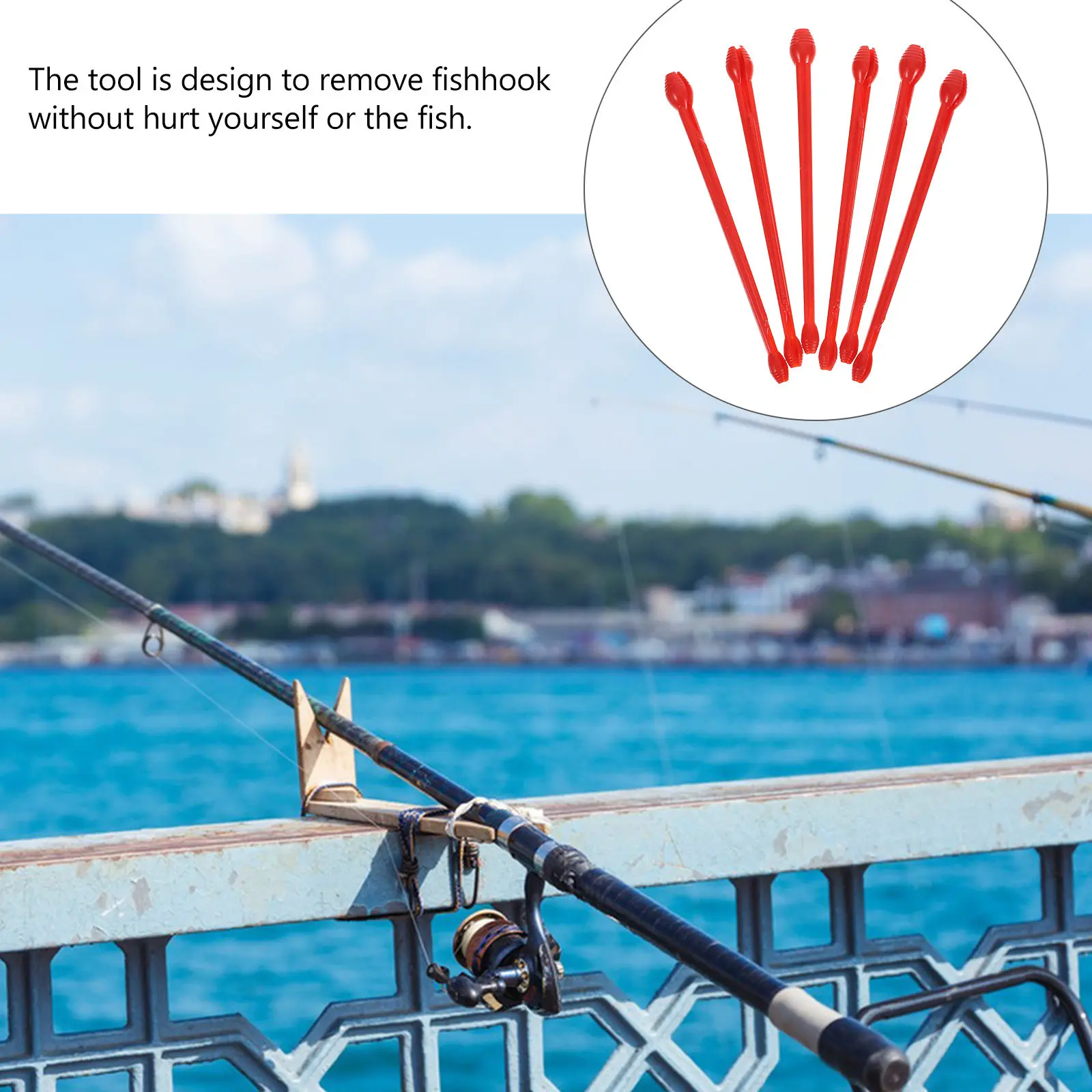 6Pcs Lightweight Resistant Fishhook Removal Tool for Catfish Carp Sheephead Saltwater Freshwater Fishing Hook Extractor Tackle