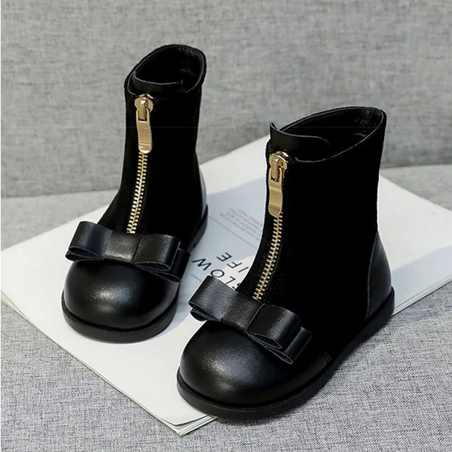 Children Boots for Girls Boys Shoes Autumn Winter New Leather Baby Boots Fashion Toddler Kids Winter Princess Mid-calf Boots