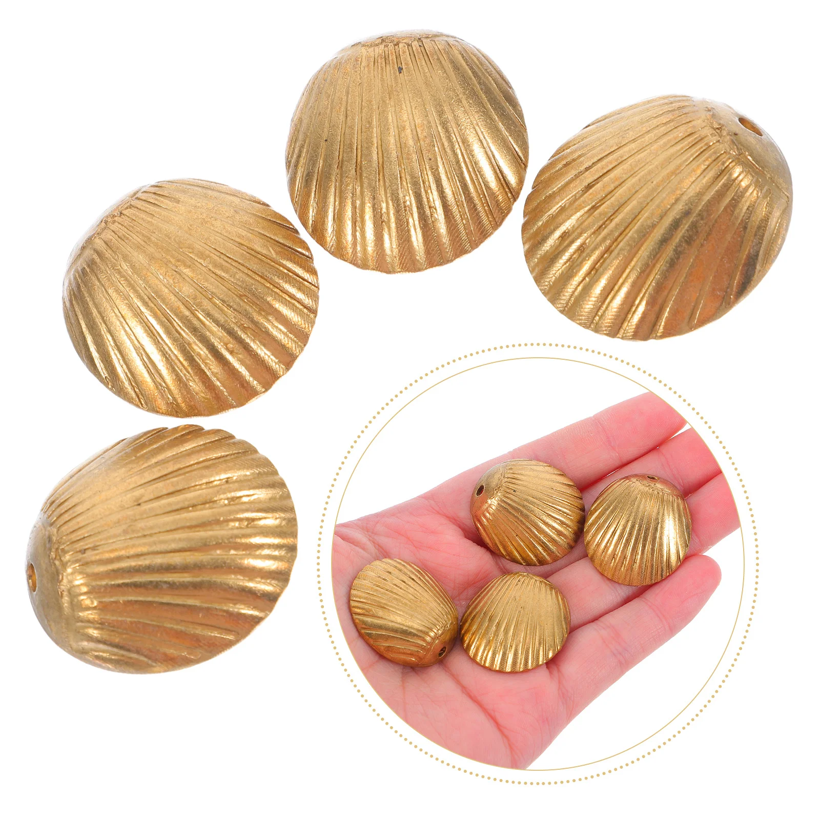 2Pairs Brass Feng Shui Divination Shell Cups Taoist Good Luck Ornaments Vintage Chinese Ritual Supplies Wealth Fortune