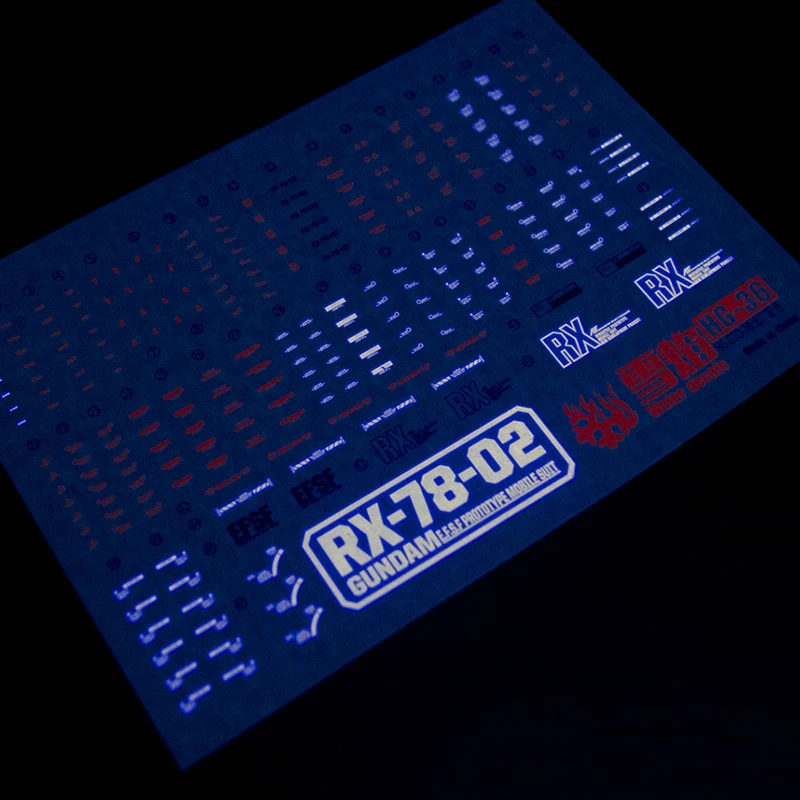 Model Decals Water Slide Decals Tool For 1/144 HG GTO RX-78-2 Rollout Color Fluorescent Sticker Models Toys Accessories