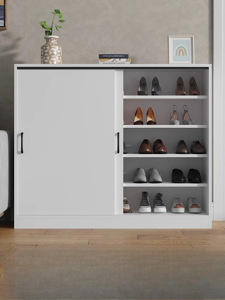 

Sliding door shoe cabinet household door integrated against the wall indoor 2025 new entrance entrance storage storage cabinet