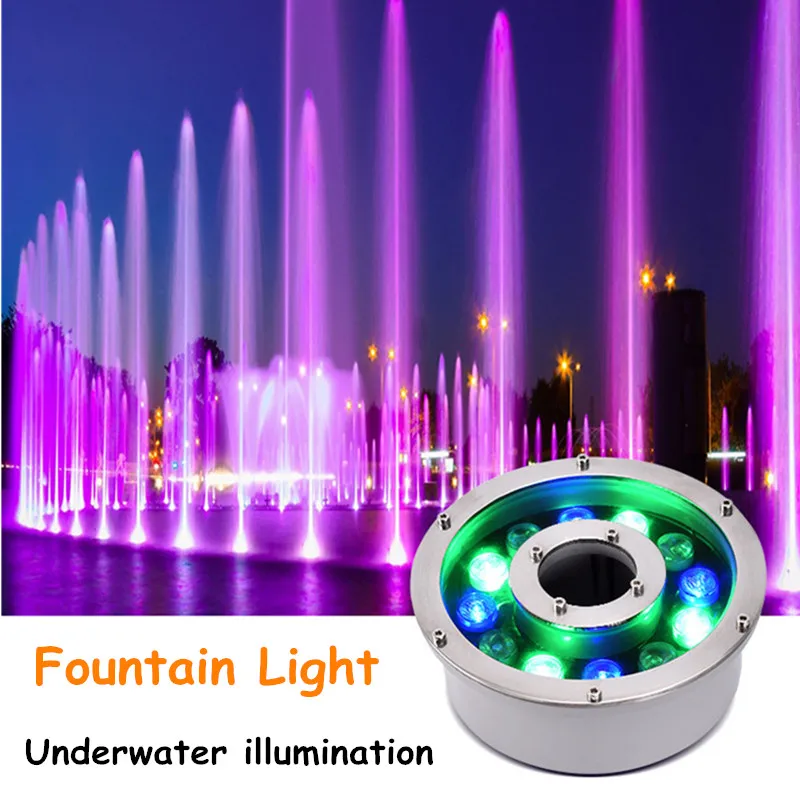 

Led Fountain Lights Underwater Lighting LED Stainless Steel Swimming Pool Light Low Voltage Water Feature Light 12V24V 6w 9w 12w