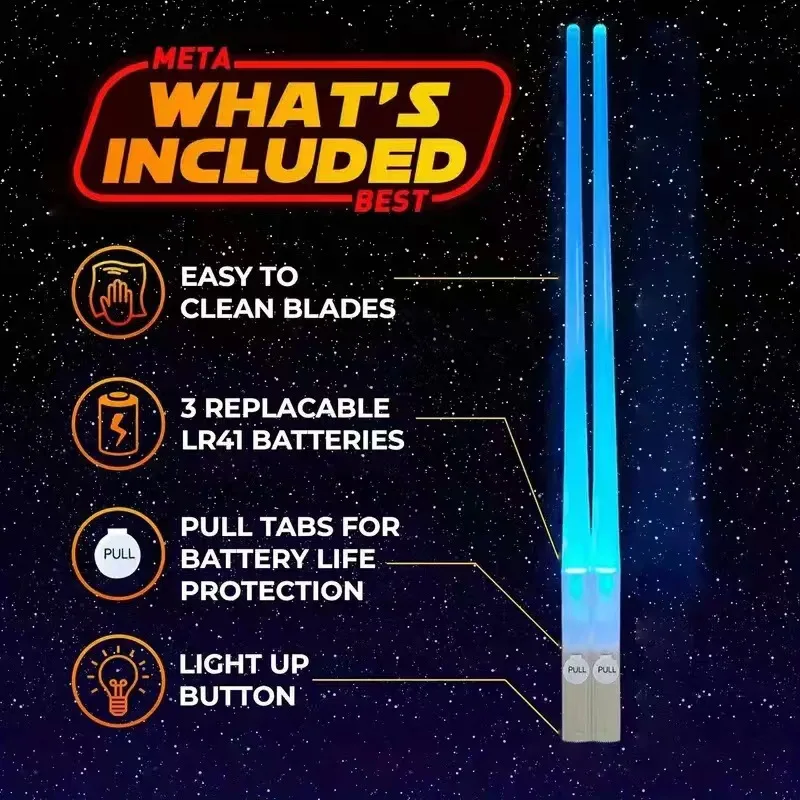LED Light Emitting Chopsticks, Luminous Chopsticks, Food Grade Material, Chopsticks for Kitchen Dinners