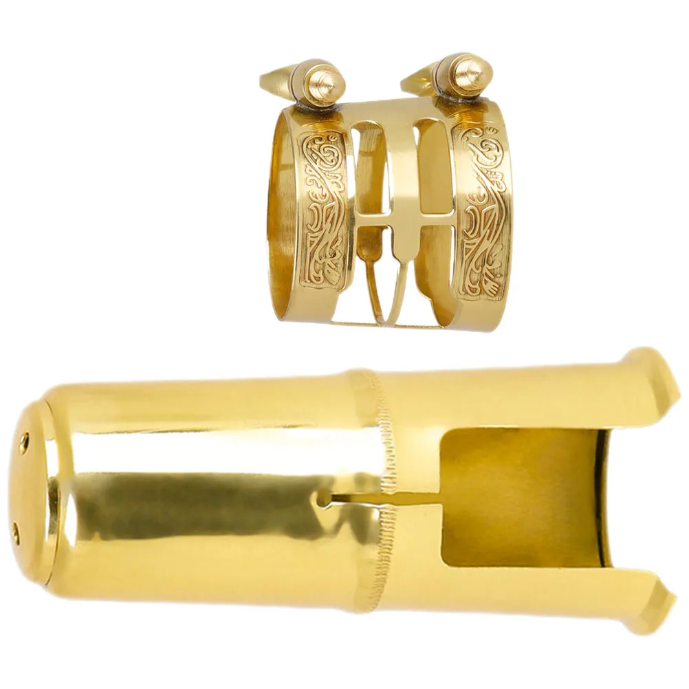 

1 set Alto Saxophone Ligature Cap Double Screw Design Even Pressure Full Vibration Durable Sax Accessories Instrument Supplies