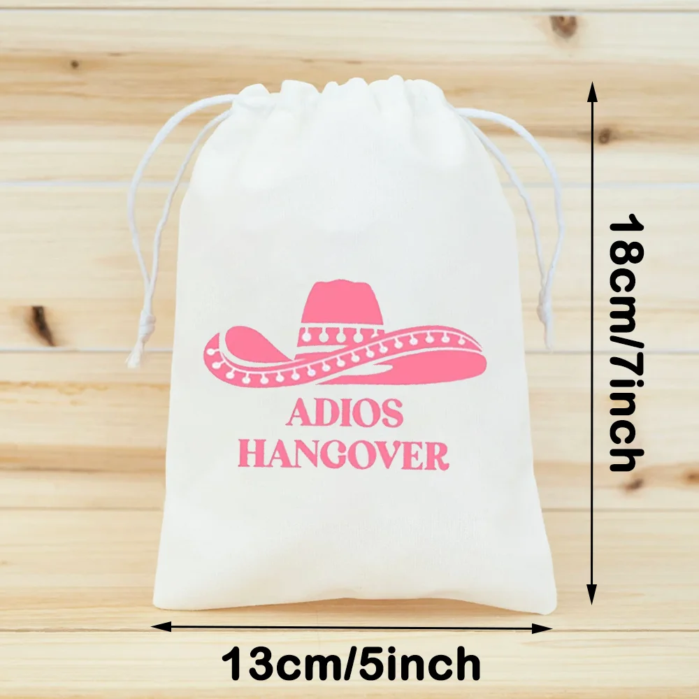 5Pcs Adios Hangover Kit Bags Mexico Bachelorette Party Bridesmaids Accessories Wedding Souvenirs Bride Shower Favor Bride To Be view 2