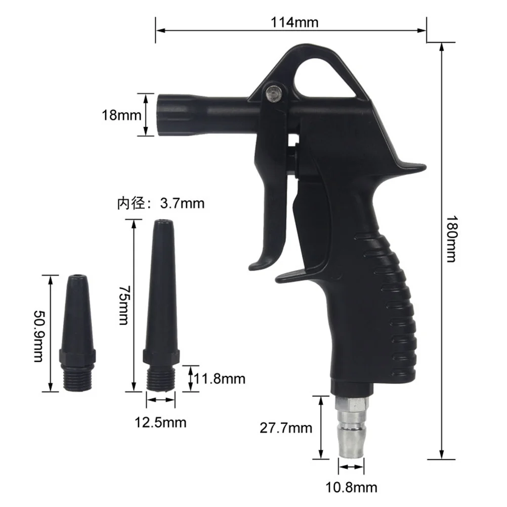 مسدس نفخ هواء أسود عالي الضغط لتنظيف الأثاث ورشة عمل صناعية للتنظيف العميق ونفخ الهواء الداخلي للتنظيف العميق