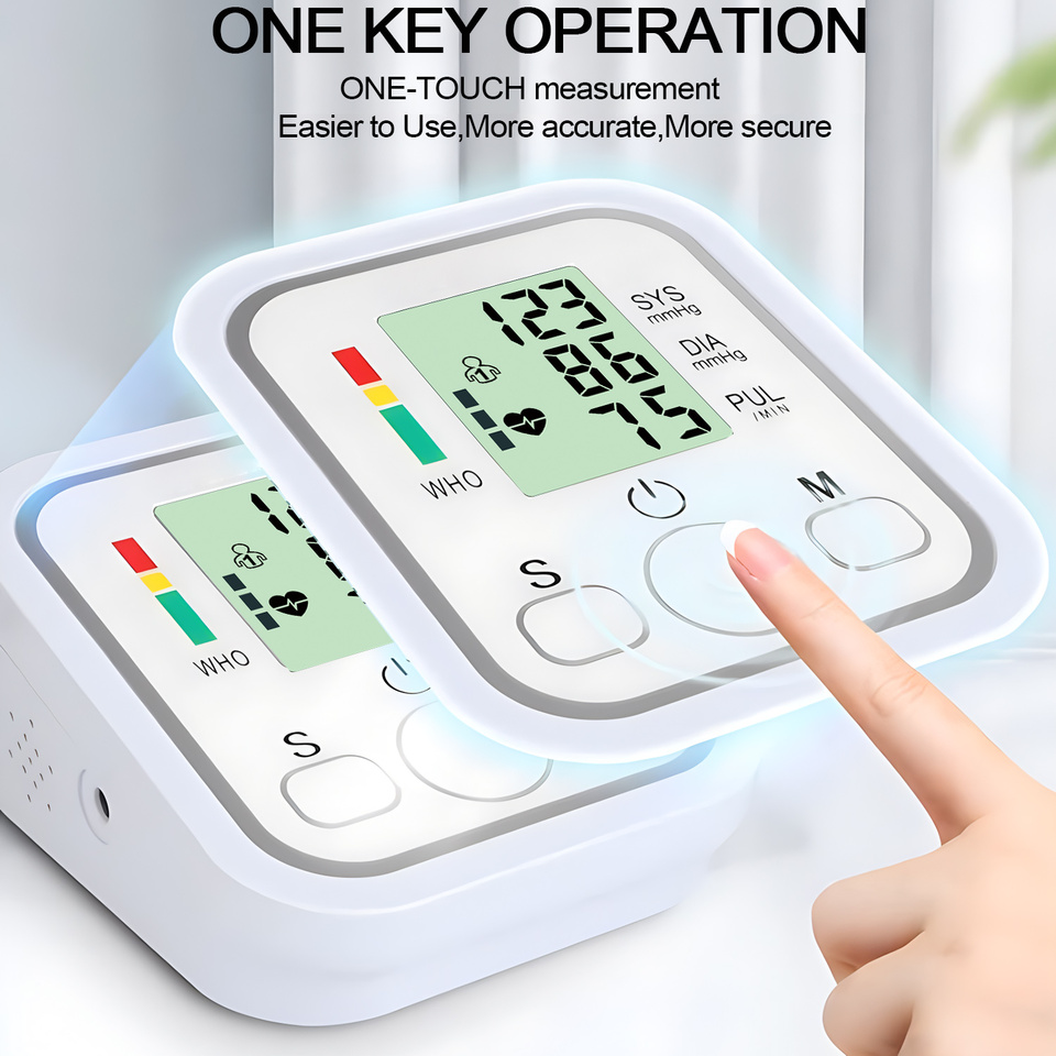  Blood Pressure Test Kit BP Monitor Upper Arm Automatic Tonometer Digital Sphygmomanometer Pulse Medical Device Or pulse oximeter 