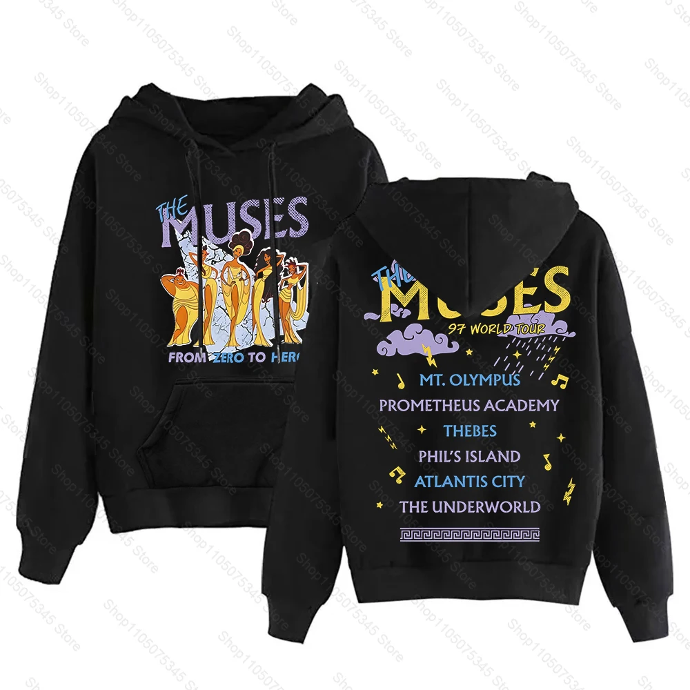 Mujer Retro Anime dibujos animados Otoño e Invierno Hercules The Muses 97 World Tour comodidad ColorHoodie Street Jersey deportivo de gran tamaño