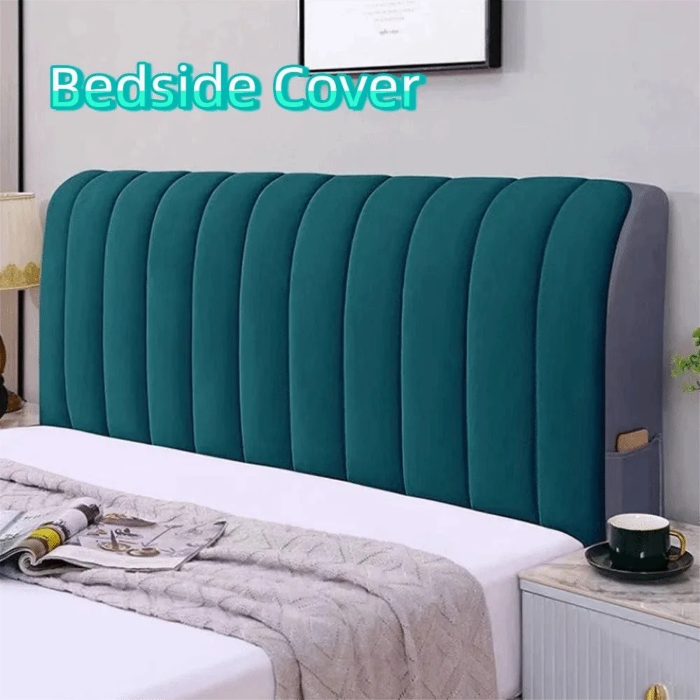 

Thickened Flannel Bedside Cover All-inclusive Detachable Bed Headboard Cover Solid Color Anti-Collision Headboard Protector