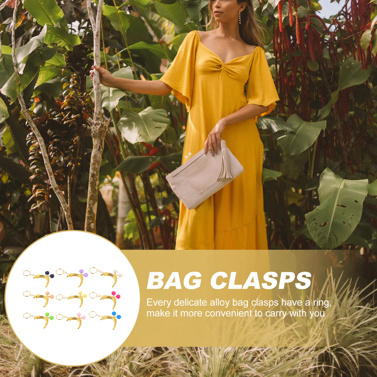 

9Pcs Bag Clasps Titanium Alloy Delicate Purse Frame DIY Handbag Lock Accessories Retro Bag Clamp for DIY Bags