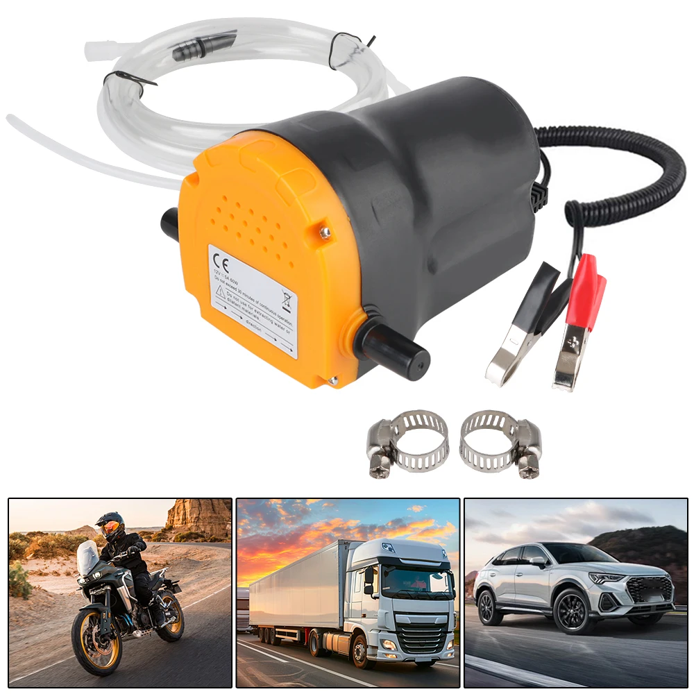 

12V Motorcycle Oil Pump Hose Electric Automatic Water Pumping Automobile Oil Change Fuel Tank Refueling Tools Boat Gasoline Pump