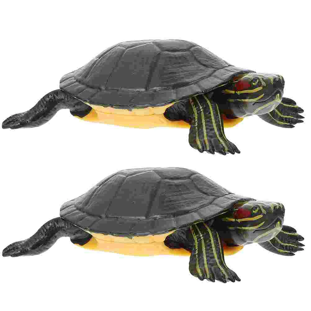 2pcs Realistic Plastic Sea Turtle Statue Desktop Decoration Kids Birthday Christmas Gift Animal Toy Figurine Creative Play Set