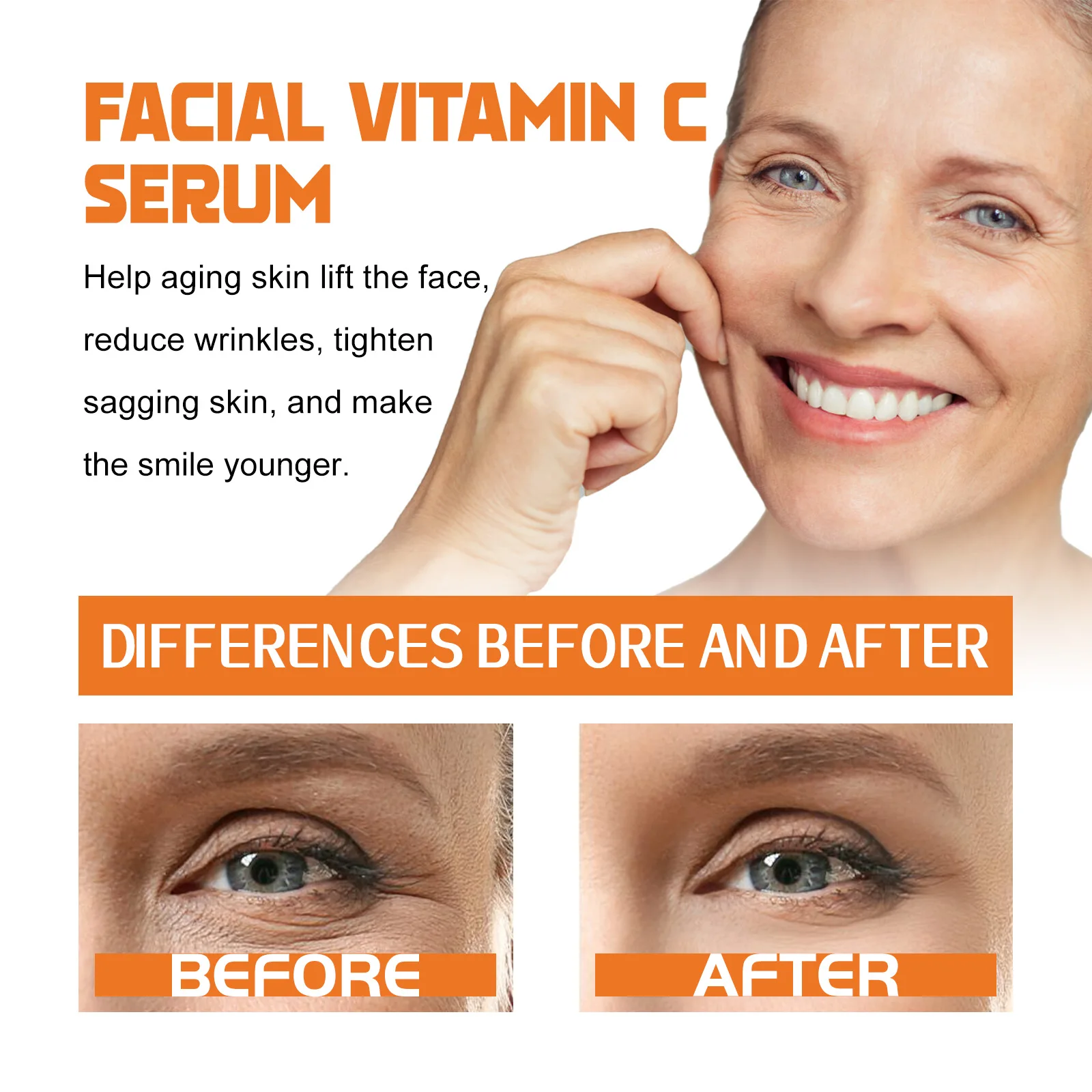 Facial Vitamin C Serum Fade Age Spots and Dark Spots, Facial Hydrating & Pumping & Firming and Lifting, Reduce Wrinkles, 30ml