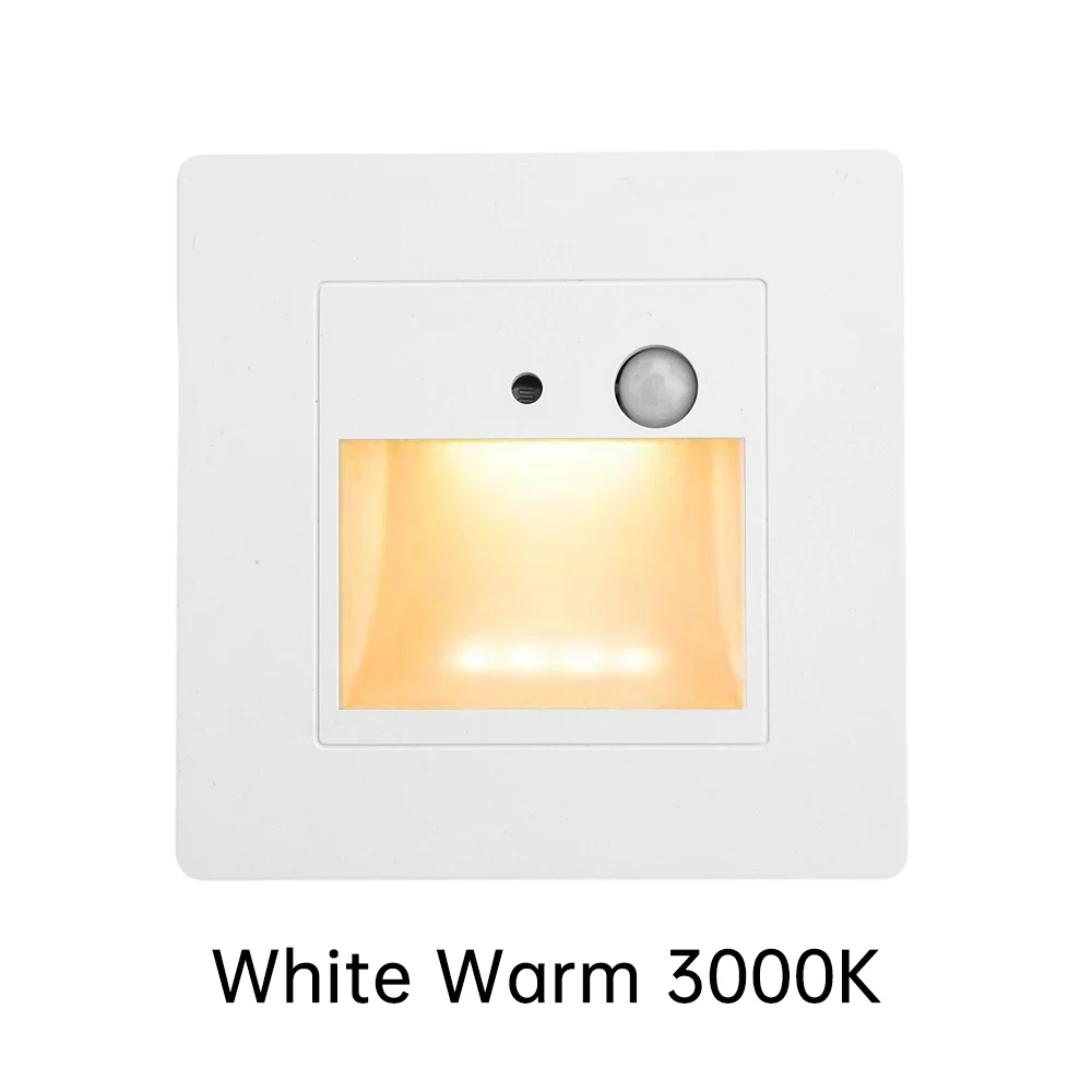 PIR Motion Detector Sensor Led Stair Light Infrared Recessed Steps Ladder Staircase Bedroom Human Body Induction Lamp 110V-240V