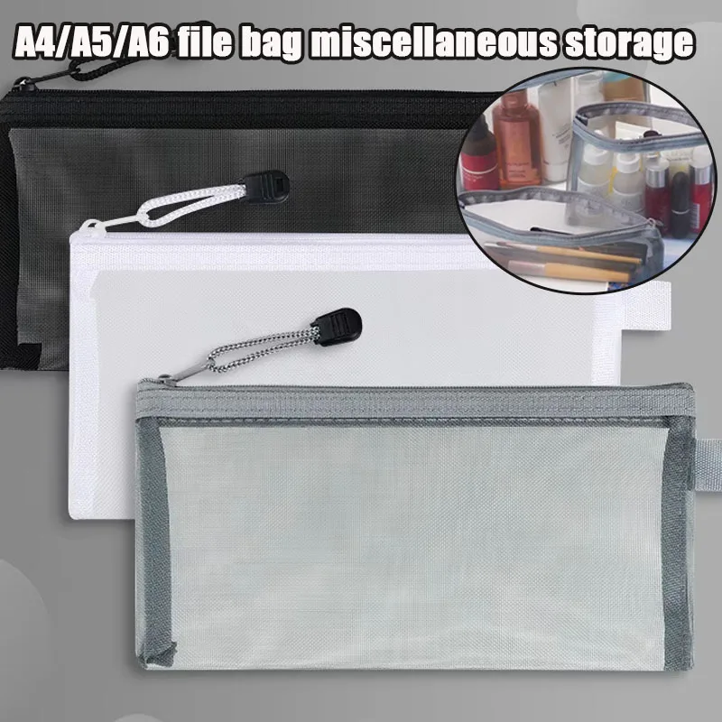 

1PC A4/A5/A6 Zipper File Pouch for Students Exams Test Approved Document Envelope Pencil Case and Storage Bag