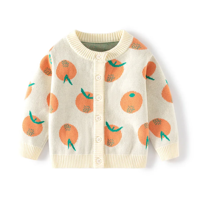 

Cute Tomato Autumn And Winter Newborn Baby Knitted Cardigan Children's Casual Long Sleeved Top Girls Sweater Out Wear