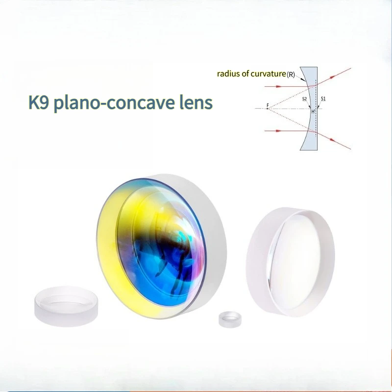 D25mm Plano-concave Lens Uncoated Wavelength 350-2000nm Scientific Research Experimental Diffuser Lens