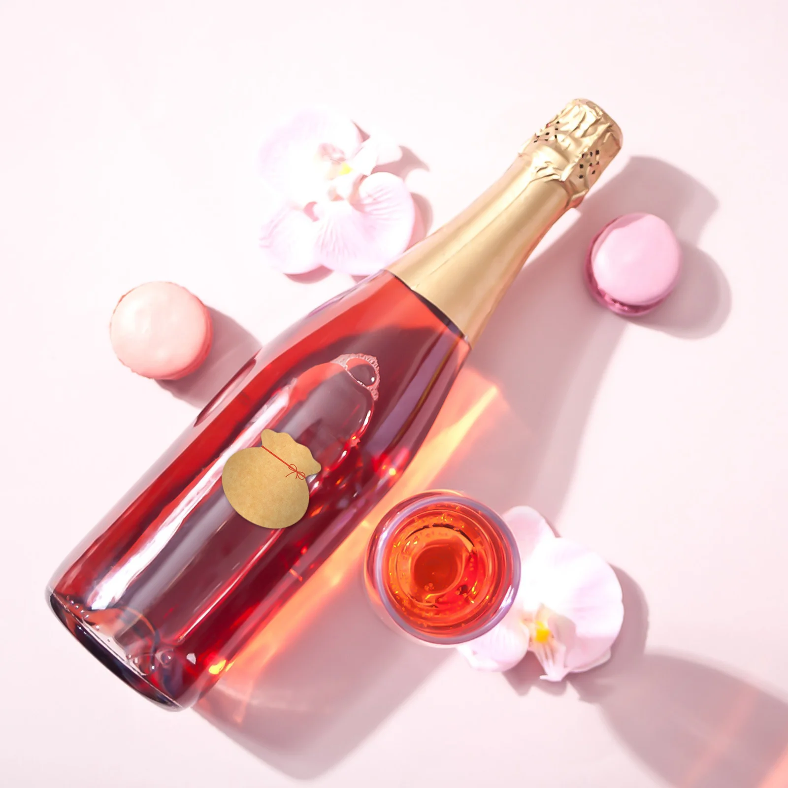 

1pcs Kraft Labels Adhesive Stickers Kraft Label Sheets Blank For Fruit Wine Bottles Diy Wedding Party Craft Label Sheets