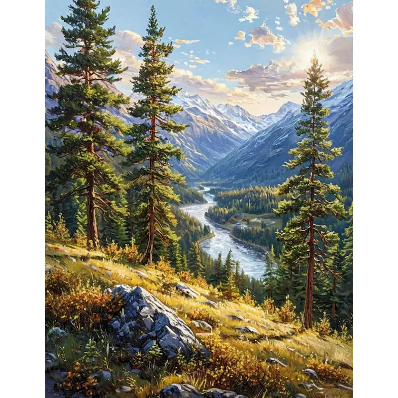 

GATYZTORY Forest Paint By Numbers Kits Digital Oil Number Painting Kits Landscape Paint for Painting Handpainted Canvas Painting