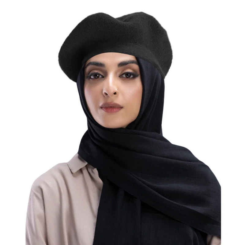 

Muslim Women Beret Hats with Hijab Instant Scarf Turban Bonnet Islamic One Piece Amira Head Wrap Cap Arabic Shawls Headscarf Hat