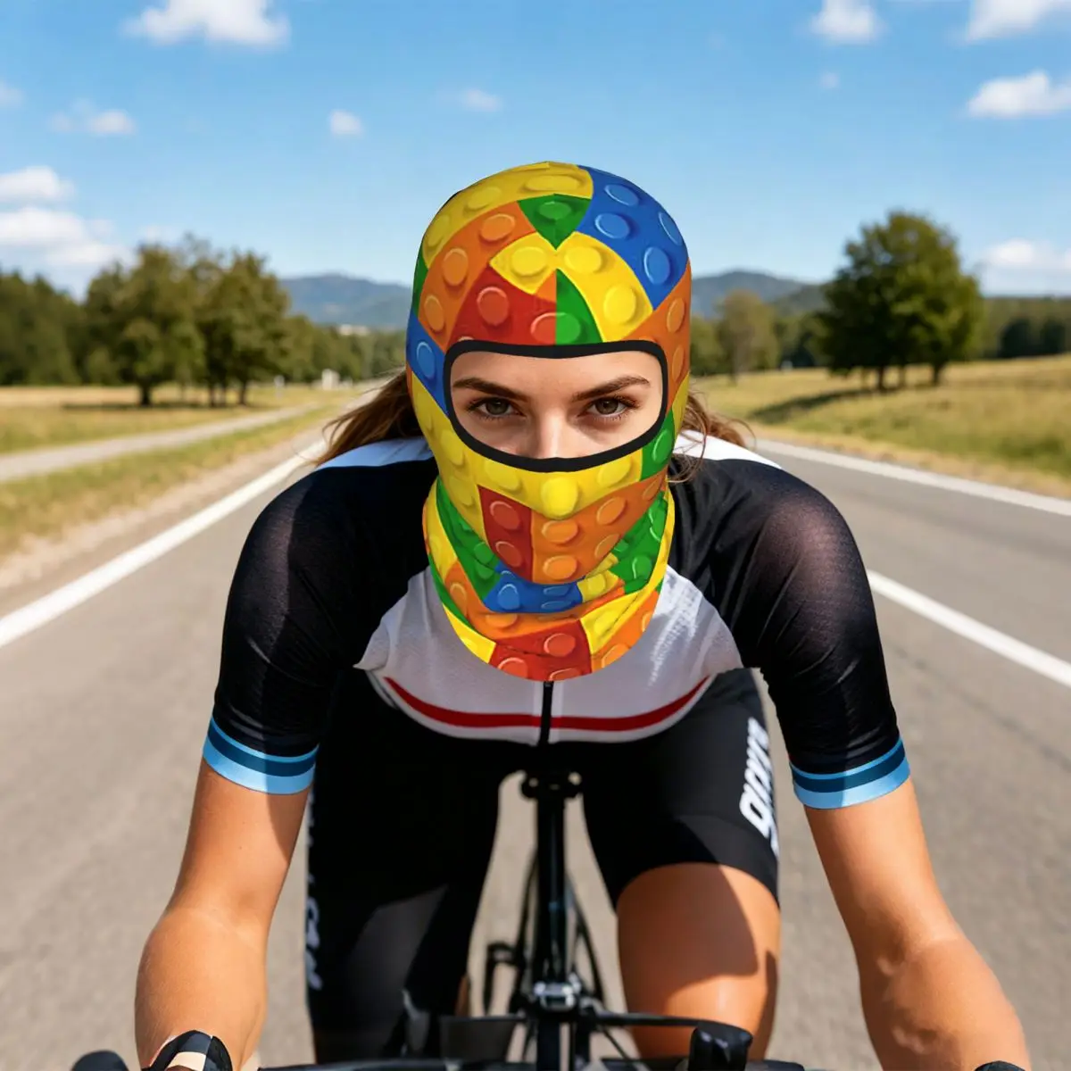 Building Blocks Construction Brick Breathable Balaclava Full Face Mask Sun Protection Neck Gaiter For Motorcycle Cycling Fishing