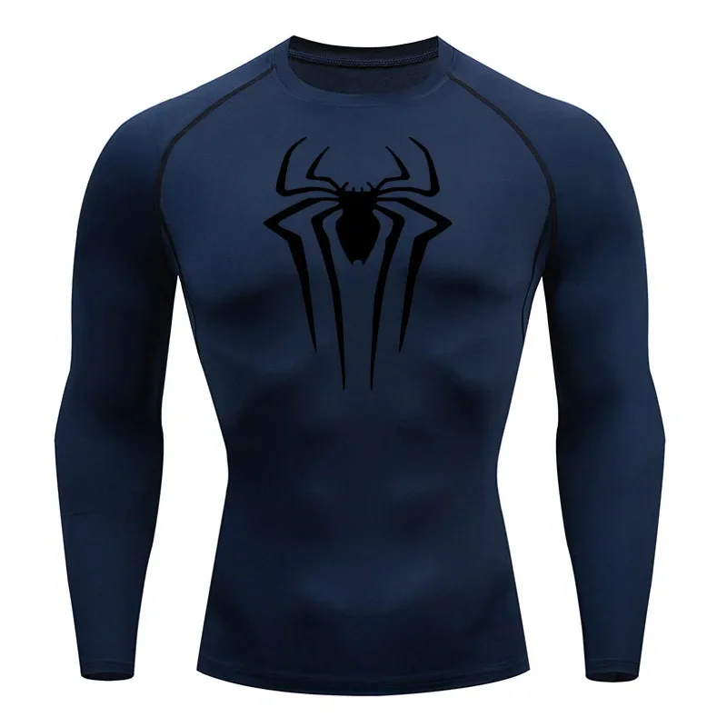 Compression Shirt Men\'s T-Shirt Long Sleeve Black Top Fitness Sunscreen Second Skin Quick Dry Breathable Casual long T-Shirt 4XL