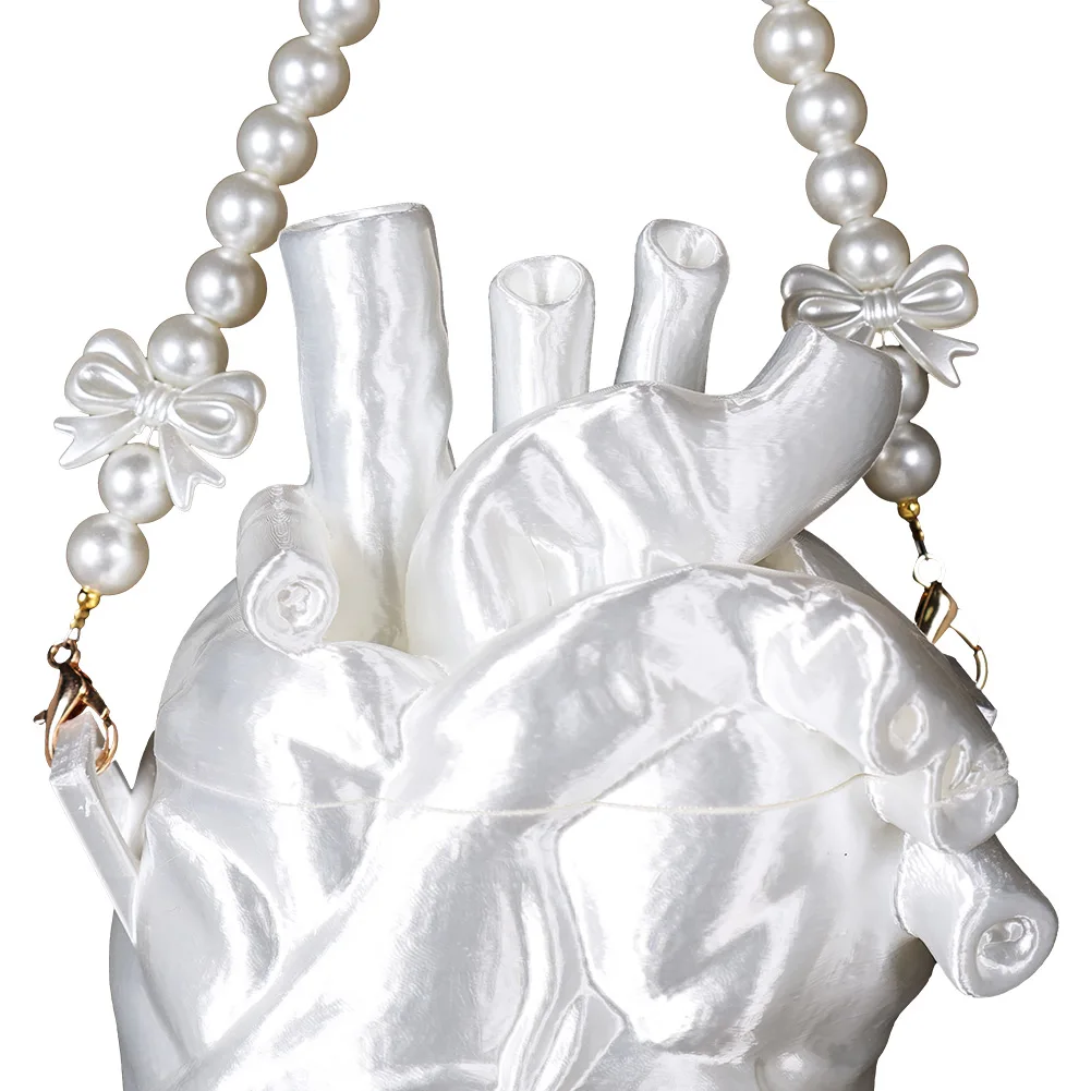 Halloween Heart Bag Mini Clutch Handbag Shoulder Bag Silvery Outfits Suit Accessories Party Disguise Hallowee Roleplay Toy Props view 5