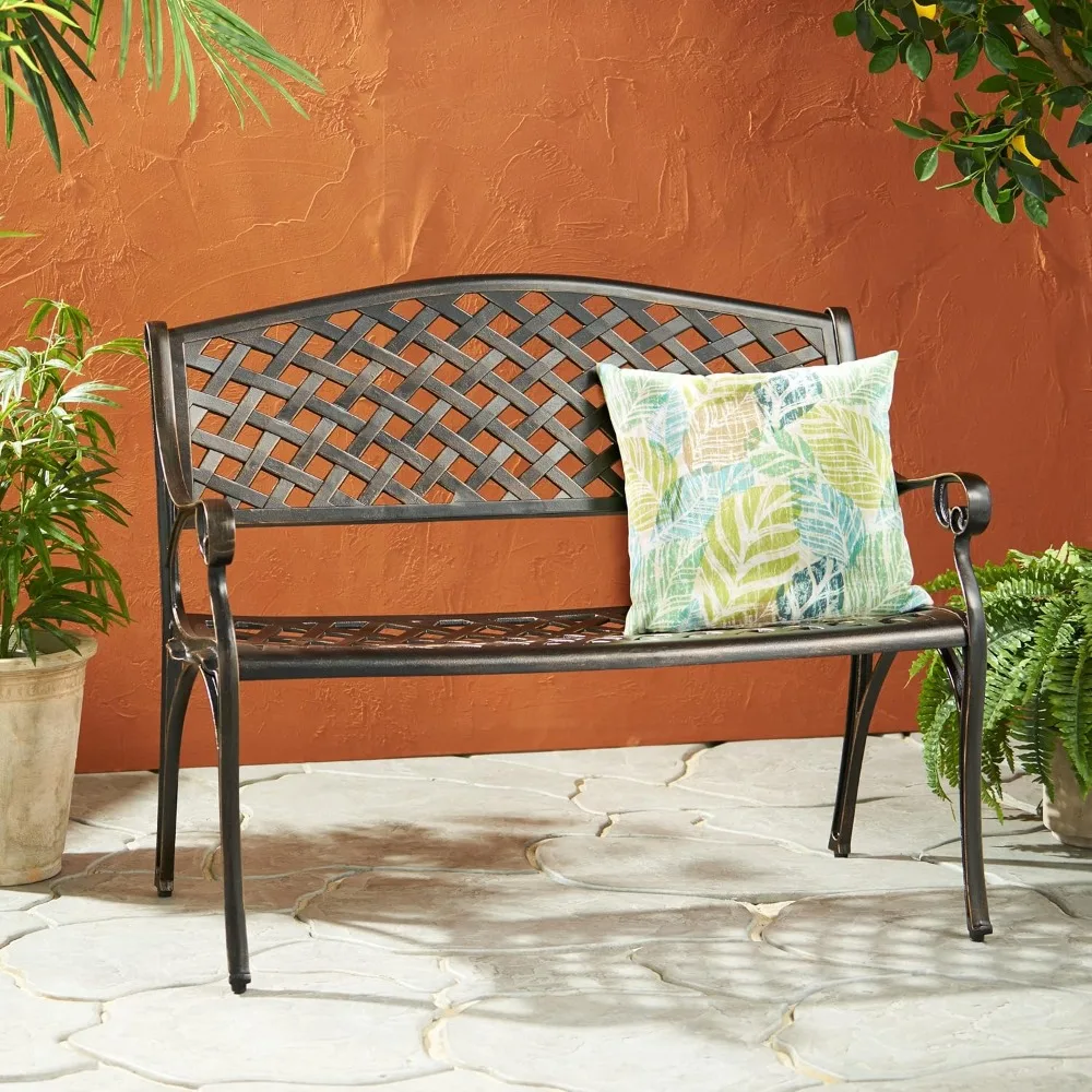 Antique Copper Cast Aluminum Bench, Customized