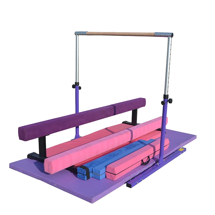 

Horizontal Gymnastics bar 5 Ft Horizontal Bar Athletic Teens Adjustable Gymnastics Children's & Junior Training Kip Bars Pink