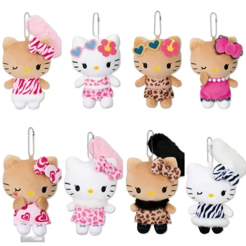 

НОВЫЙ Sanrio Avail Hello Kitty бикини с длинным хвостом Плюшевый каваи леопард зебра принт kt кукла кулон Kitty cat Мягкая игрушка Сумка Шарм
