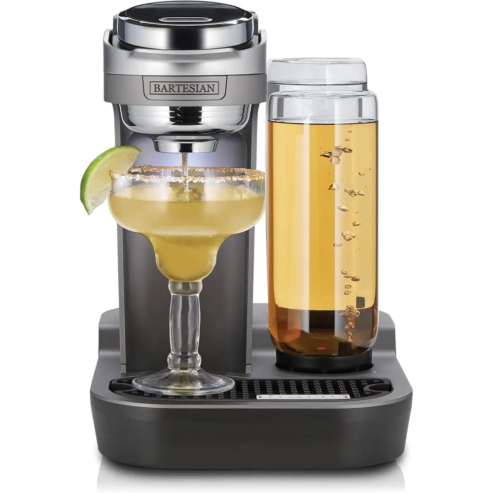 

Машинка для приготовления коктейлей и маргариты Duet - Компактный домашний барный миксер для напитков с 2 стеклянными бутылками для спиртных напитков - Автоматический