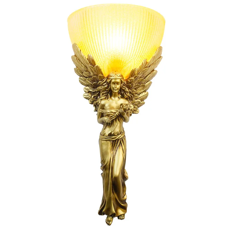 

Creative Angel Wall Lamp Living Room Background Wall American Vintage Decoration Aisle Corridor Door Master Bedside Lamp