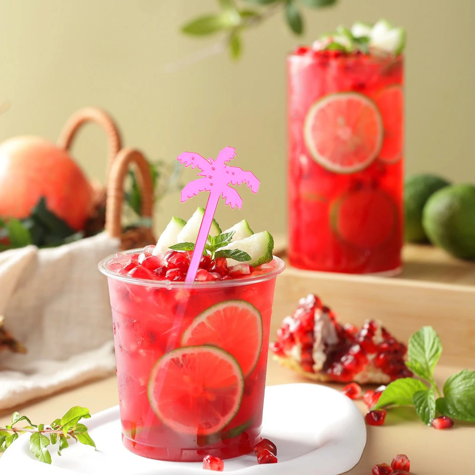 

50 шт. палочки для перемешивания кокосовой пальмы, пластиковые палочки для перемешивания коктейлей, чая, напитков, бар, товары для вечеринок, кухня