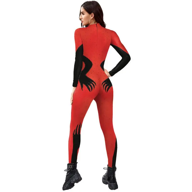 

Комбинезон для косплея на Хэллоуин, женские обтягивающие комбинезоны для ролевых игр, сценические длинные брюки с высокой талией, украшенные бриллиантами