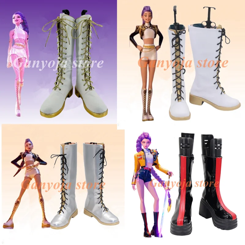 KPop Demon Hunters Rumi Cosplay Shoes Anime Costume Boots Custom Made Children Girls Shoes Boots
