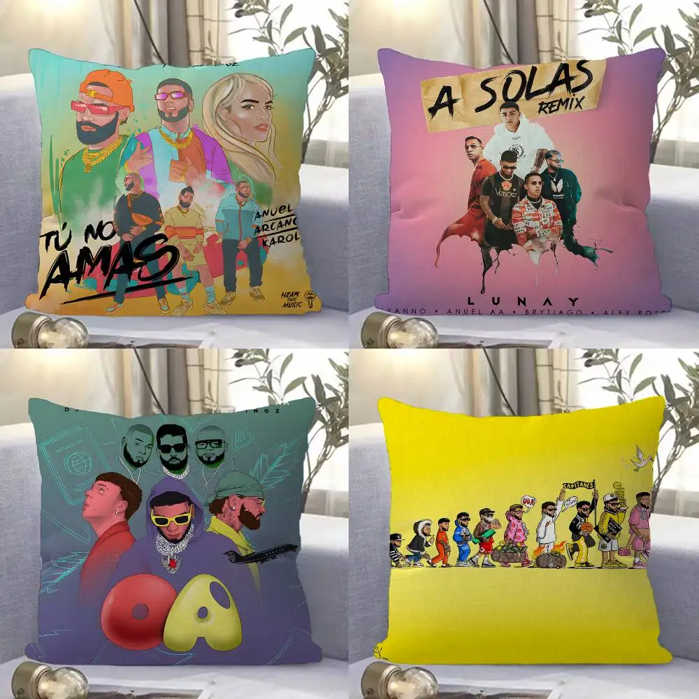 Anuel AA Real Hasta La Muerte Music Album Maple Design Cushion Cover Happy Autumn Harvest decor Holiday Decorati Pillow Cover